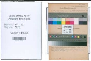 Entnazifizierung Edmund Venter , geb. 31.01.1898 (Steuerinspektor)