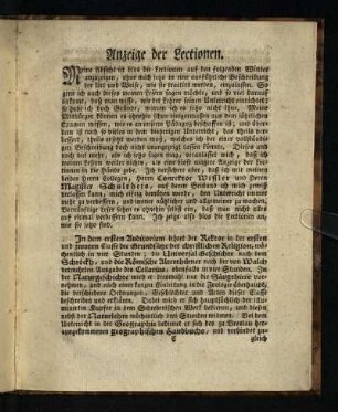 Anzeige der Lectionen
