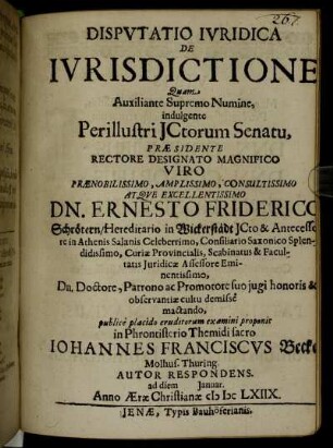 Disputatio Iuridica De Iurisdictione