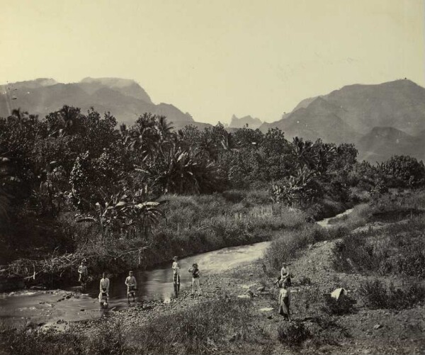 "Rivière Fautaua avec le "Diadem", Tahiti"