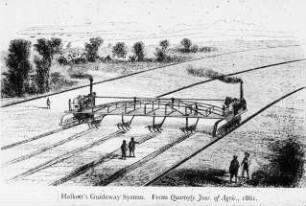 Halkett's Guideway System. From Quarterly Journ. of Agric., 1861.