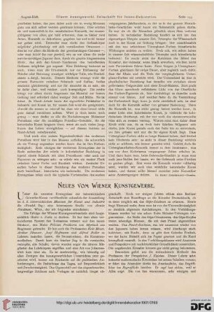 Neues vom Wiener Kunstgewerbe