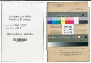 Entnazifizierung Wilhelm Siempelkamp , geb. 24.02.1889 (Techniker)