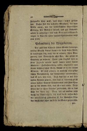 Behandlung der Neugebornen.