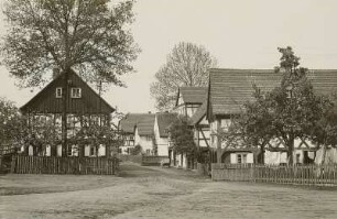 Zittau-Hirschfelde, Dorfstraße. Wohnhäuser mit Einfriedung