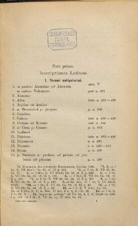 Dialectorum Italicarum aevi vetustioris exempla selecta, 1
