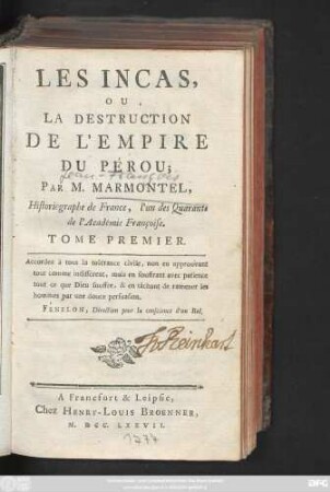T. 1: Les Incas, Ou La Destruction De L'Empire Du Pérou