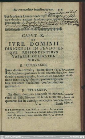 Caput X. De Iure Dominii Dirigentis In Feudo Eique Respondentibus Vasalii Obligationibus