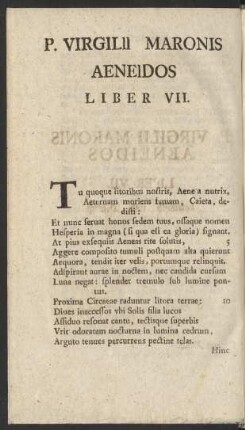 P. Virgilii Maronis Aeneidos Liber VII. = Der Aeneis des P. Virgilius Maro Siebentes Buch.