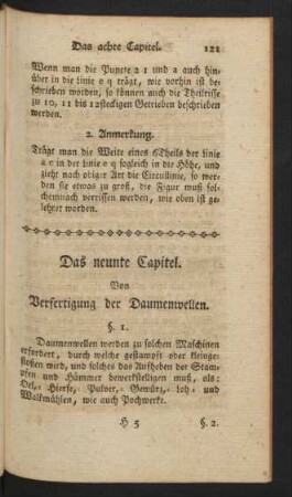 Das neunte Capitel. Von Verfertigung der Daumenwellen