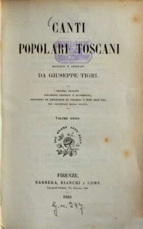 Canti popolari toscani