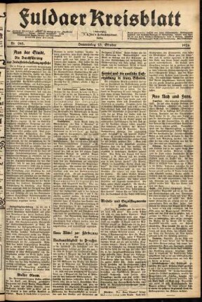 Ausgabe vom Donnerstag, den 23. Oktober 1924.
