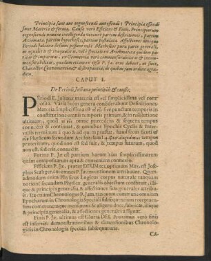 Caput I. De Periodi Iuliana principiis & causis.