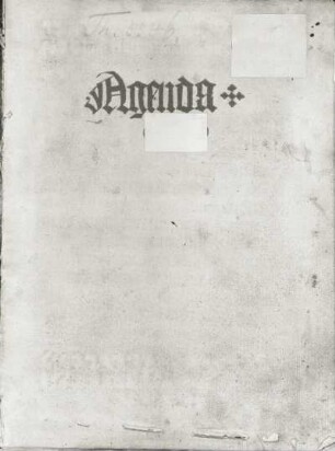 Agenda. Leipzig, 1501. Buchdruck. Vorsatzblatt. Dresden: SLUB 1 X 806