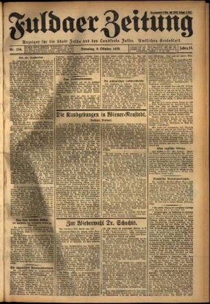 Ausgabe vom Dienstag, den 09. Oktober 1928.