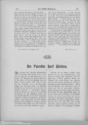 Die Parochie Dorf Wehlen