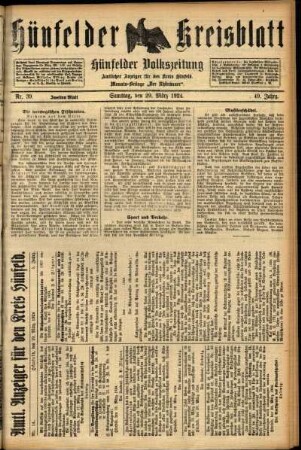 Zweite Ausgabe vom Samstag, den 29. März 1924.