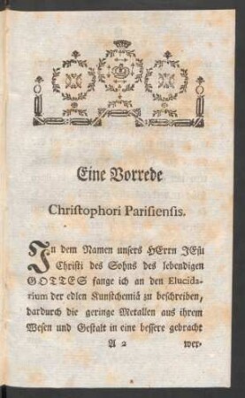 Eine Vorrede Christophori Parisiensis