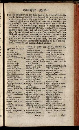 Lateinisches Register.