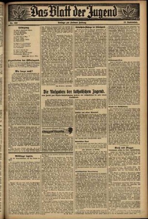 Zweite Ausgabe vom Samstag, den 23. September 1933.