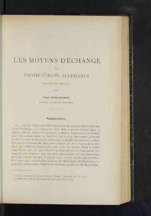 Les Moyens D'Échange Des Protectorats Allemands.
