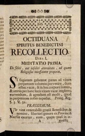 1-12, Meditatio Prima.