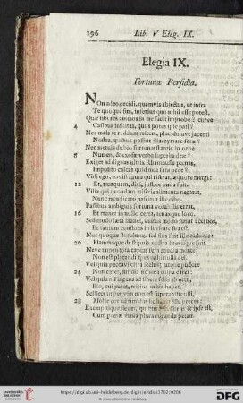 Elegia IX. Fortunae Perfidia / Das neunte Klag-Lied. Die Untreu des Glückes