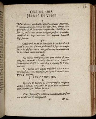 Corollaria Juris Divini.