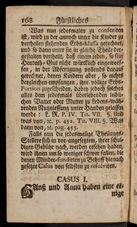 168-178, Casus I. - Casus VIII.
