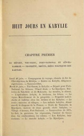 A travers la Kabylie et les questions kabyles : 8 jours en Kabylie