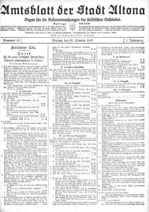 Nummer 46 : Freitag, den 28. Oktober 1921