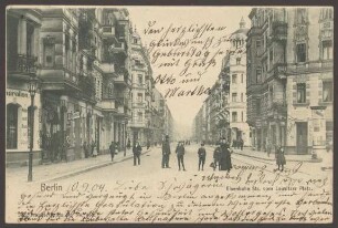 Ansichtskarte "Eisenbahn Str. vom Lausitzer Platz"