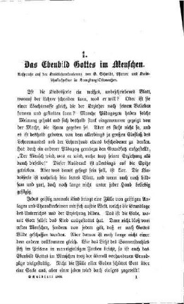 Das Ebenbild Gottes im Menschen : Ansprache auf der Kreislehrerkonferenz