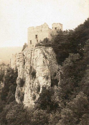 Ruine Reußenstein bei Neidlingen (Schwäbische Alb). Weissjura. Schloss aus Kalktuff