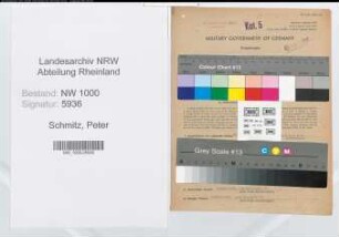 Entnazifizierung Peter Schmitz, geb. 04.04.1886 (Postsekretaer)