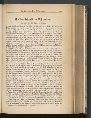 Aus dem heimatlichen Missionsleben