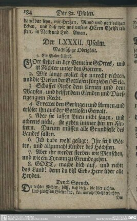 Der LXXXII. Psalm : Nachläßige Obrigkeit