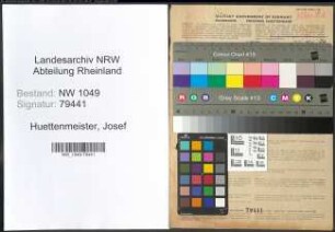 Entnazifizierung Josef Huettenmeister , geb. 16.03.1901 (Lehrer)