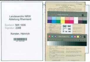 Entnazifizierung Heinrich Kersten , geb. 03.02.1864 (Kunstmaler)