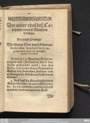Der ander Theil deß Catechismi/ von deß Menschen Erlösung.