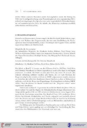 8. Melanchthon-Briefwechsel