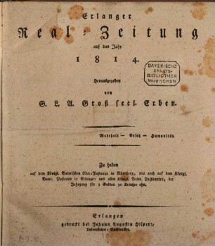 Erlanger Real-Zeitung. 1814