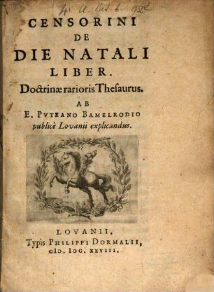 Censorini de die natali liber