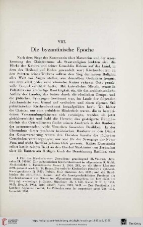 VIII. Die byzantinische Epoche
