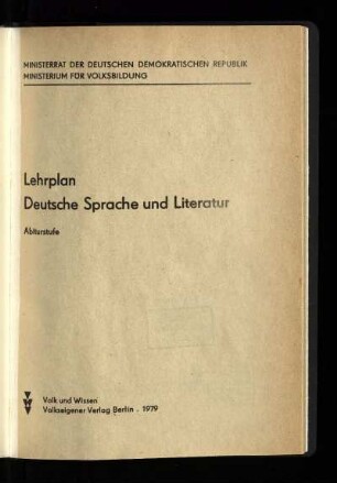 1979: Abiturstufe