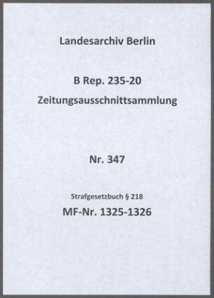 Strafgesetzbuch § 218