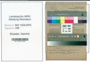 Entnazifizierung Heinrich Bruester , geb. 09.02.1909 (Arbeiter)