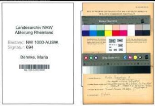 Entnazifizierung Maria Behnke, geb. 23.02.1906 ()
