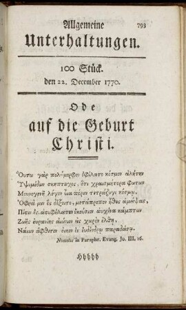 100 Stück. den 22. December 1770.