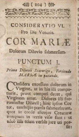 Consideratio VI. Pro Die Veneris.